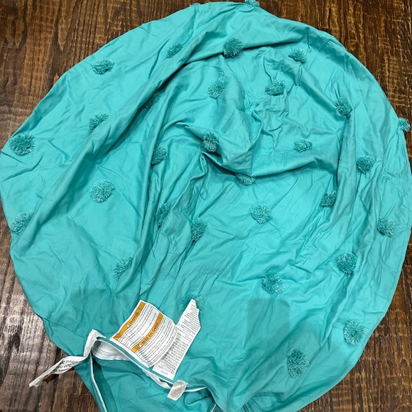 PBteen Large Teal Pom Pom Beanbag Cover - Picture 2 of 7